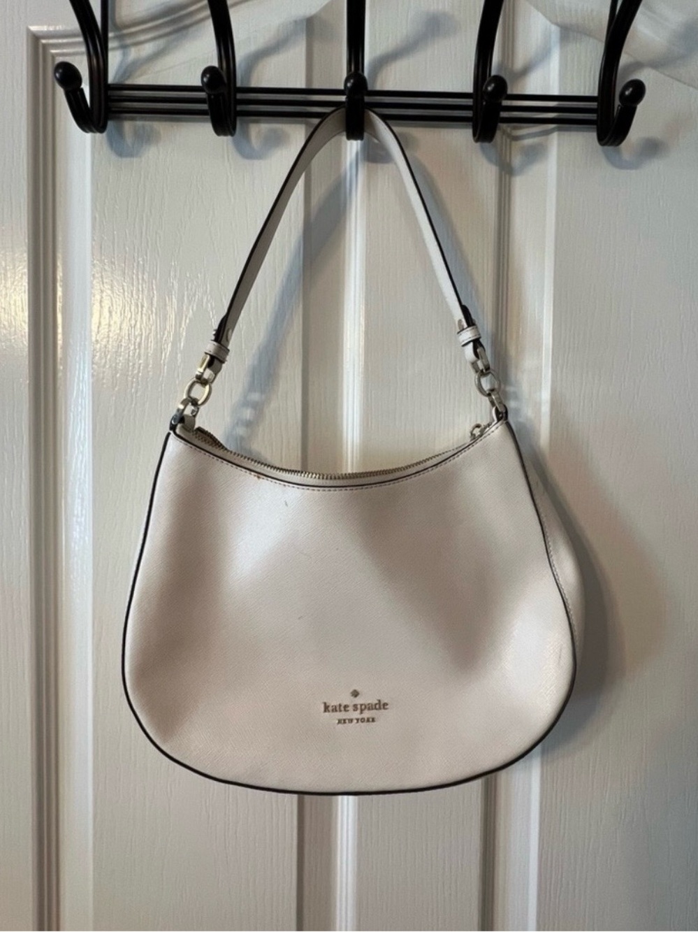 kate spade Cream Leather Hobo Shoulder Bag